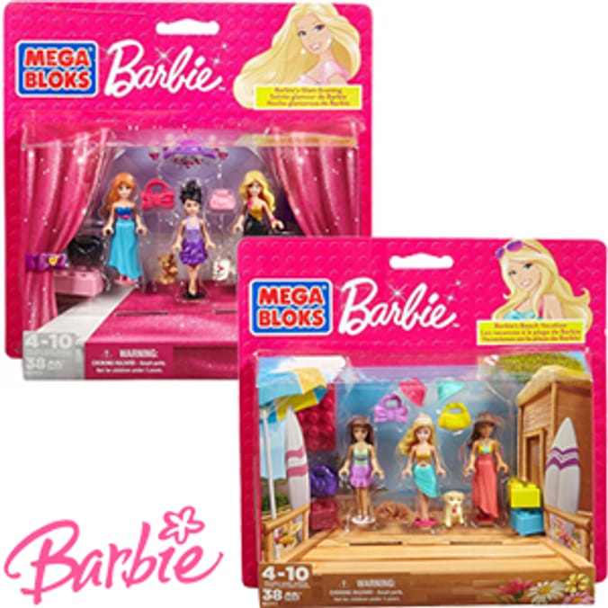 Mega Bloks: Barbie Mini-Fashion Figures (Set of 2) lego mega blocks build  barby duplo