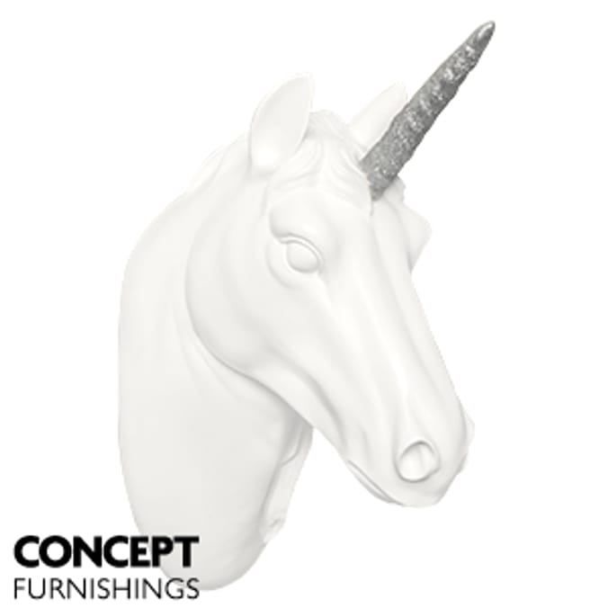 Unicorn Head Wall Mount Silver unicorns, unicorn heads Home Bargains
