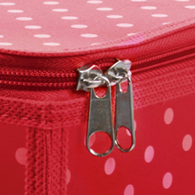 Neat & Tidy Burgundy Zip Storage Box polka dot spotty box collapsible