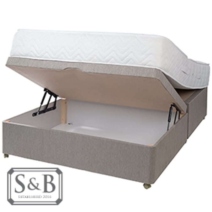 Half Ottoman Wheat Divan Base & Cardinal Mattress Home Bargains