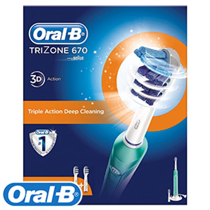 OralB TriZone 670 3D Action Rechargeable Toothbrush electric electronic power brush Home Bargains