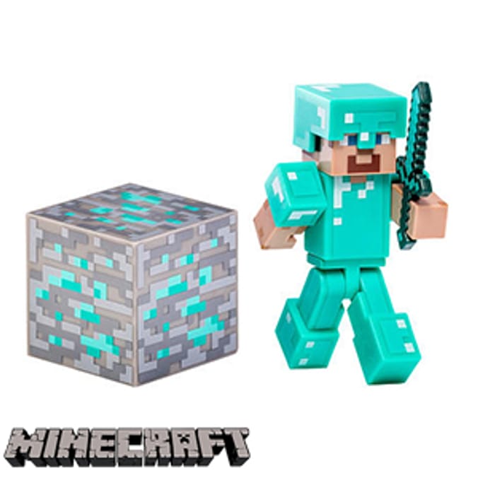 Minecraft Overworld Steve with Diamond Armour Figure overworld series 2 ...