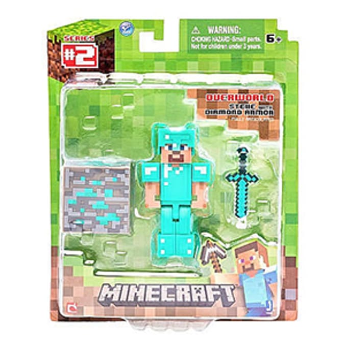 Minecraft Overworld Steve With Diamond Armour Figure Overworld Series 2 