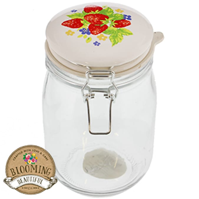 Blooming Beautiful Ceramic Top Clip Glass Jar Case of 12 Home