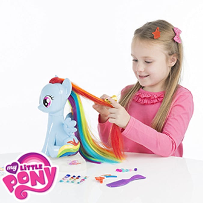 My Little Pony Style Groom Rainbow Dash styling head hair styling practise practice large Home Bargains