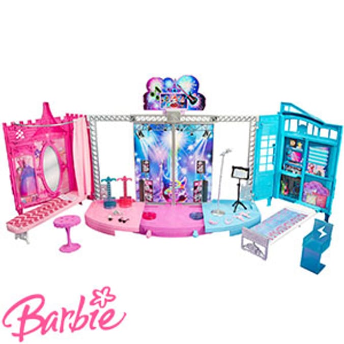 Barbie Rock n Royals Transforming Playset interactive stage barbie doll house rock n royals play set large dreamhouse Home Bargains