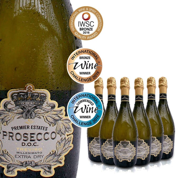 Premier Estates Prosecco (Case of 6 x 750ml Bottles) sparking line full