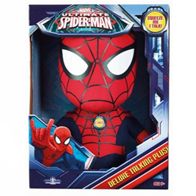 Talking deals plush spiderman