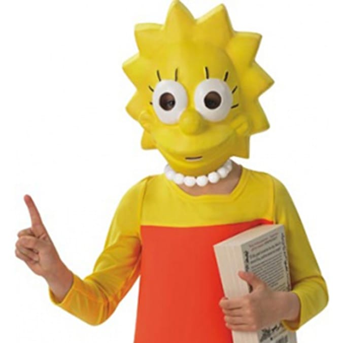 Rubie's Lisa Simpson Kids Costume official mask dress necklace pearls