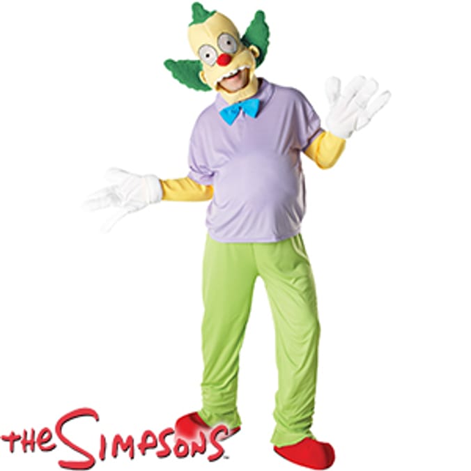 Rubie's Krusty the Clown Adult Costume (XL) official mask top shirt