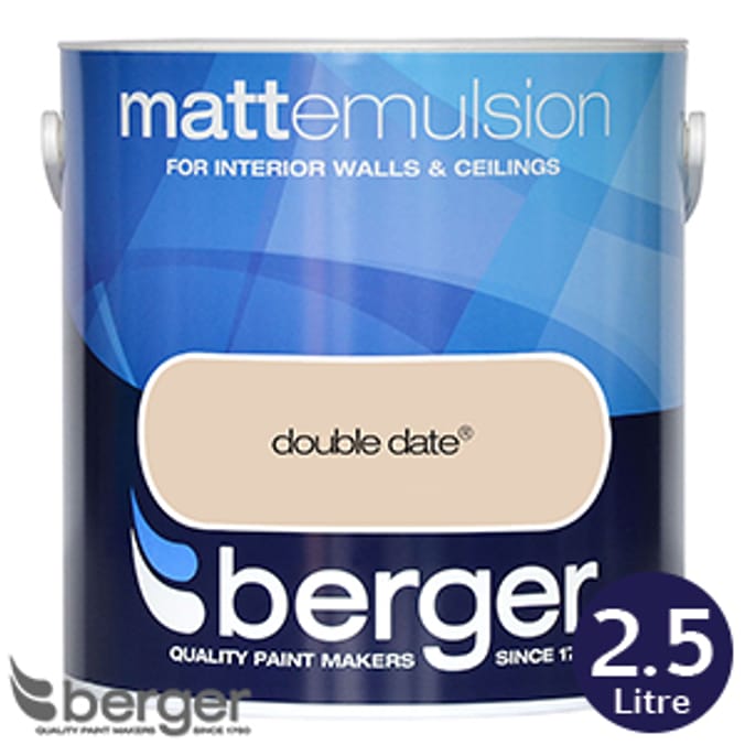 Berger Matt Emulsion Double Date 2.5L litre decorate homeware paint