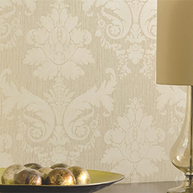 K2 Textured Wallcovering Langley Cream Damask home decor, decorate