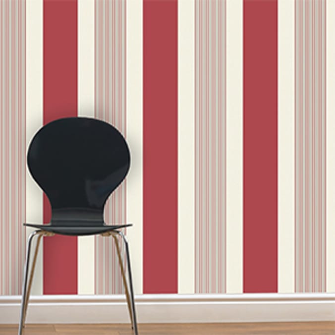 K2 Textured Wallcovering Akina Stripe Red home decor, decorate, wall covering, wall papers