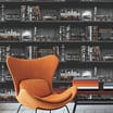 K2 Feature Wallcovering: Bookshelf Grey Paper