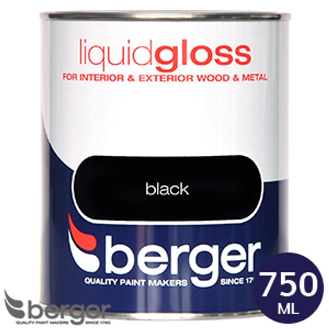 Berger Liquid Gloss Black 750ML litre decorate homeware paint paint, paints, wall paints