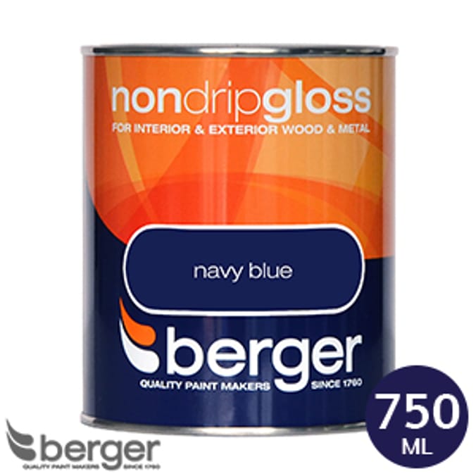 Berger Non-Drip Gloss Navy Blue 750ml