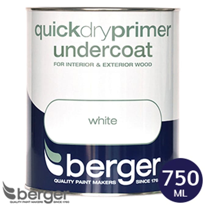 Berger Quick Dry Primer White 750ml litre decorate homeware paint
