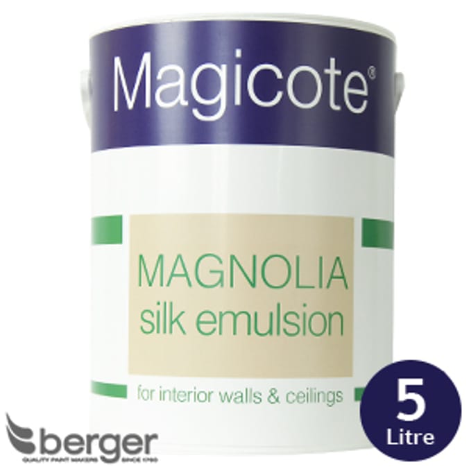 Magicote Silk Emulsion Magnolia 5L litre decorate homeware paint paint