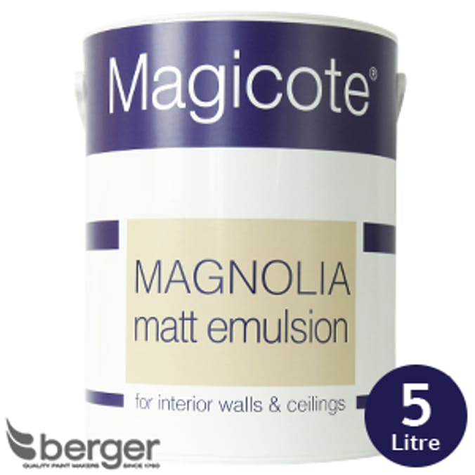 Magicote Matt Emulsion Magnolia 5L litre decorate homeware paint paint, paints, wall paints