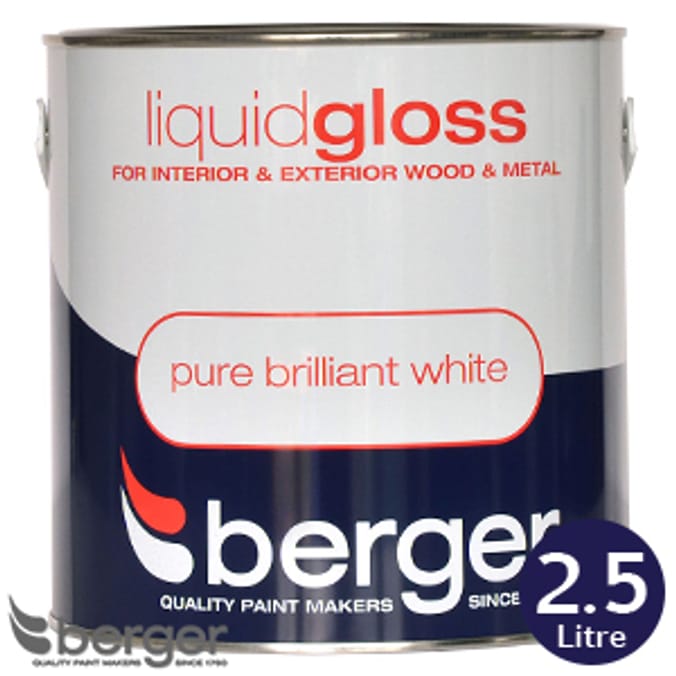 Berger Liquid Gloss Brilliant White 2.5L litre decorate homeware paint