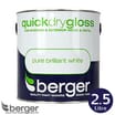 Berger Quick Dry Gloss: Pure Brilliant White 2.5L