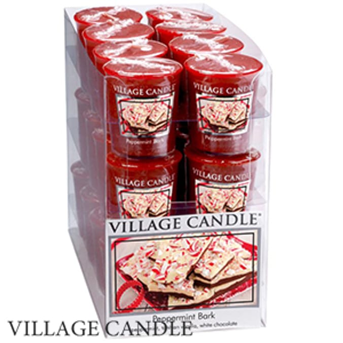 Village Candle Peppermint Bark (24 x 2oz Votive) Home Bargains
