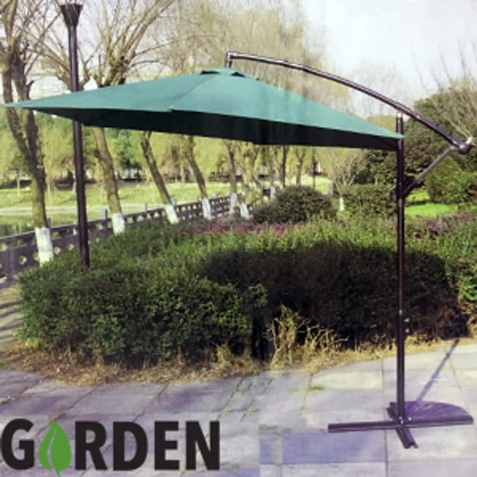 Garden Tilting Parasol banana umbrella, 3m Home Bargains