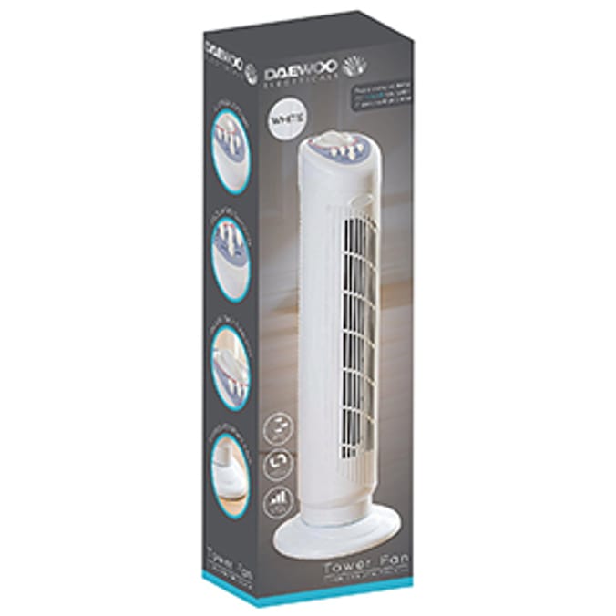 Daewoo Tower Fan fans, cooling fans, tall fans, desk fans Home Bargains