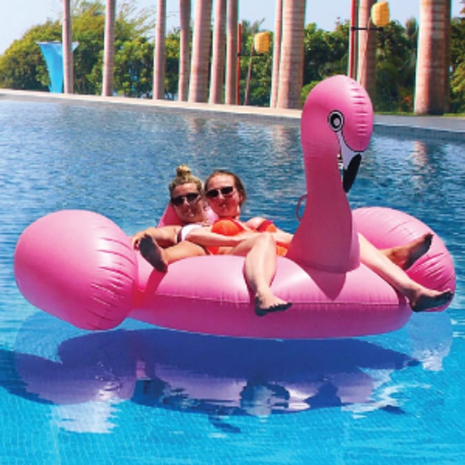 Inflatable store flamingo pool