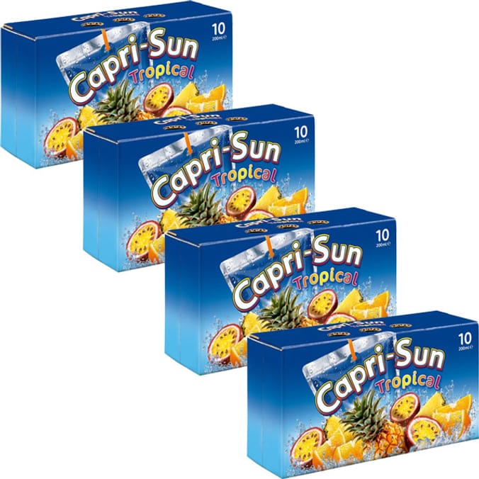 Capri-Sun Tropical (Case of 40 Cartons) juice drink carton drink childrens  lunchbox