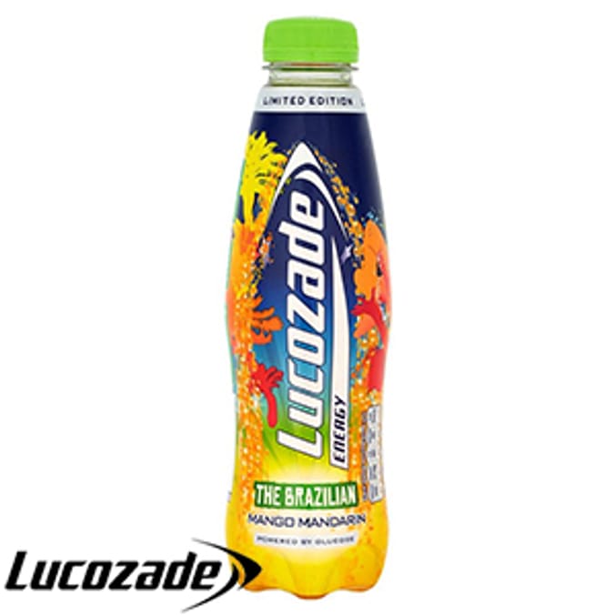 Lucozade The Brazilian (12 x 500ml Bottles) mango mandarin glucose energy drink sports Home