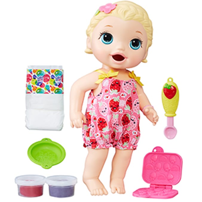 Baby Alive Super Snacks Snackin Lily eating real snacking change