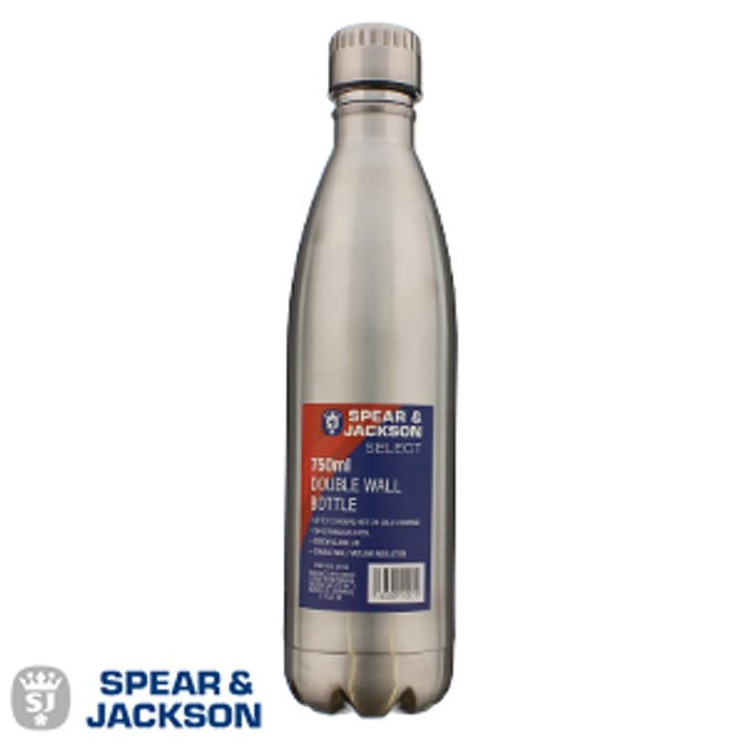 Spear & Jackson Double Wall Bottle 750ml hot drink cold drink flask