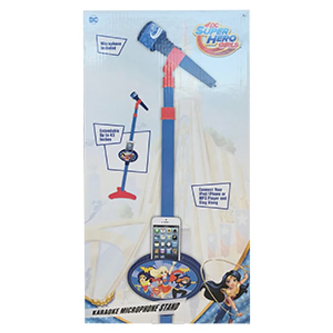 DC Super Hero Girls Karaoke Microphone Stand Home Bargains