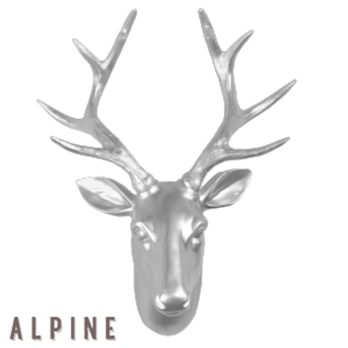 Alpine Stag Head Wall Mount Silver Effect Home Bargains