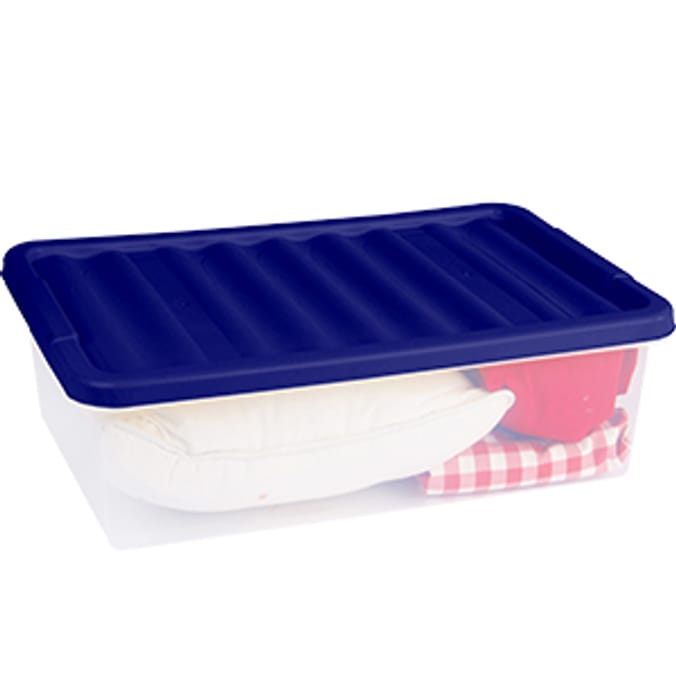 Shades 6 x 32 Litre Plastic Storage Box & Lid Home Bargains