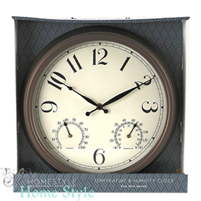 Home Style Temperature & Humidity Clock Home Bargains