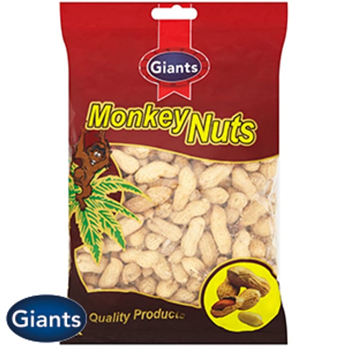 Giants Monkey Nuts (Case of 14 x 350g Bags) roasted dry in shells peanuts sesame seeds birds