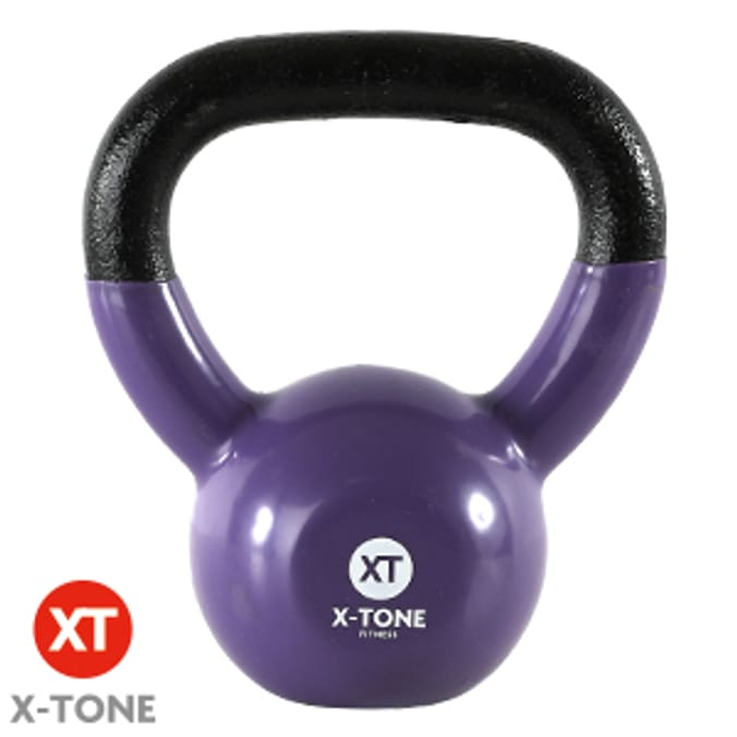 X Tone Fitness 6kg Kettle Bell Purple gym equipment healthy fit home workout Home Bargains