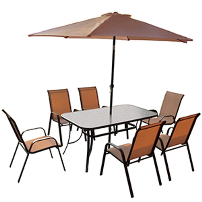 Corfu 8 Piece Garden Furniture Set Home Bargains