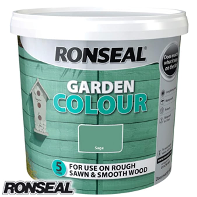 Ronseal Garden Colour Sage 5L decking paint, decking stain, woodstain