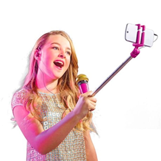 Selfie Mic (Pink) microphone karaoke apple android app teenager toys interactive singing selfie