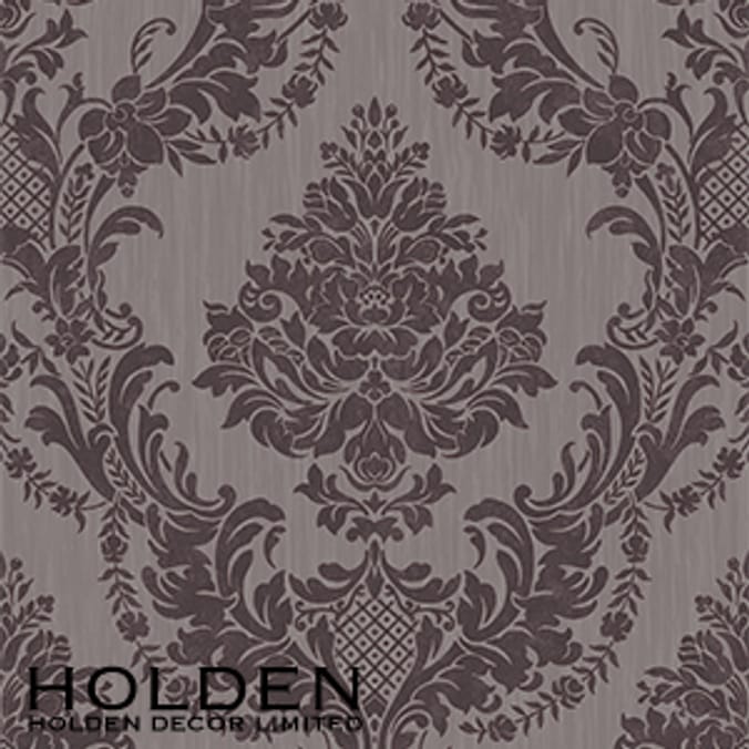 Statement Vinyl Wallcoverings Seleina Damask Grey Holden wallpaper