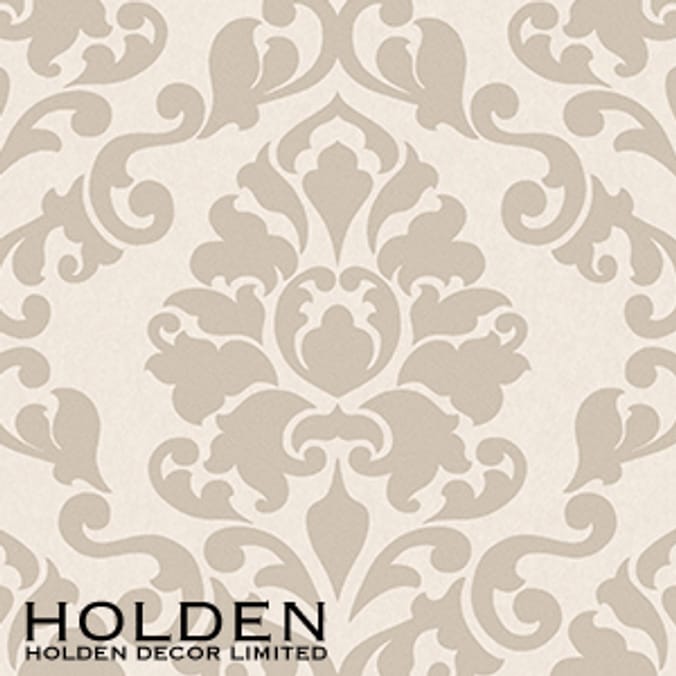 Statement Textured Wallcoverings Arya Damask Beige cream glitter
