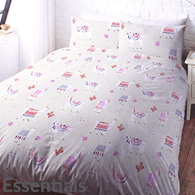 The Essentials Collection Llama Double Duvet Set cotton duvet cover pillowcases homeware