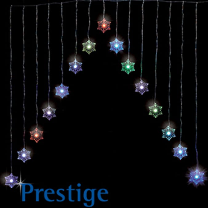 Prestige 15 Colour Changing LED Snowflake Curtain Light lighting