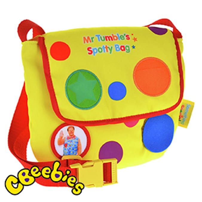 Mr. Tumble s Surprise Spotty Bag cbeebies something special mr tumble toddler bags gift present pass the parcel party games Home Bargains