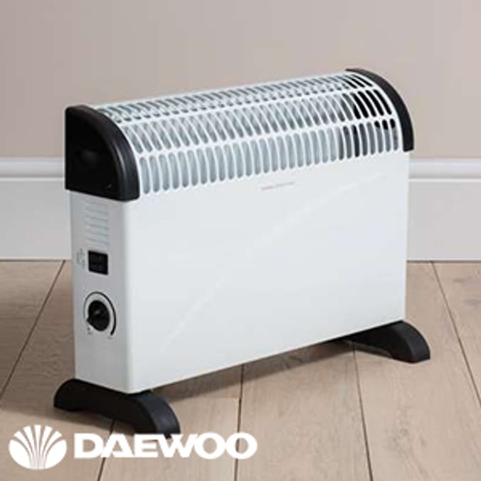 Daewoo 2000W Convector Heater thermostat home heating electric radiator | Home  Bargains