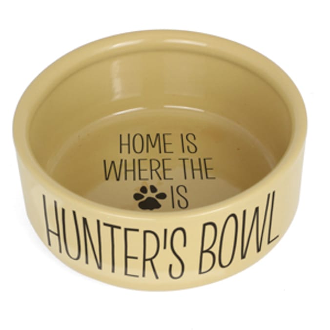 Personalised Home Is Where Large Brown Dog Bowl pet food Home Bargains