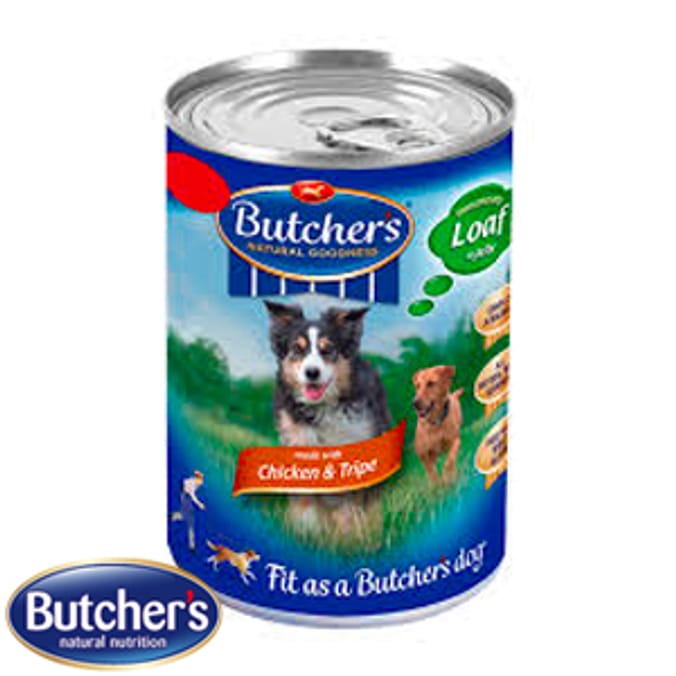 Butchers Chicken Tripe Loaf in Jelly 24 x 400g Tins pet food dog Home Bargains